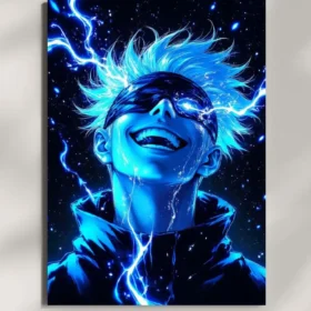 wall mounted saturo gojo metal poster