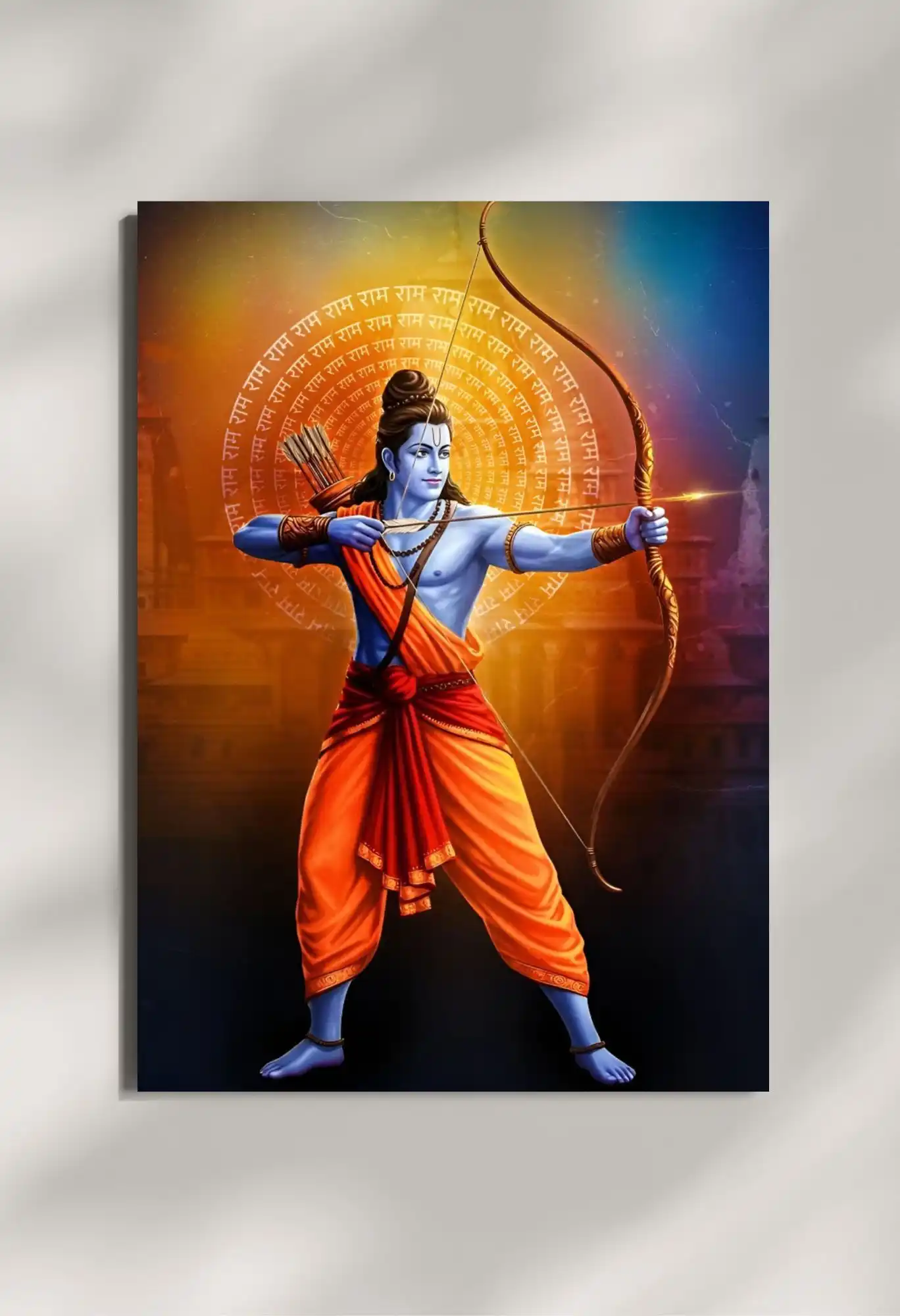 wall mounted shri ram metal poster