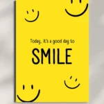 wall mounted smile quote metal poster