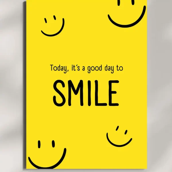 wall mounted smile quote metal poster