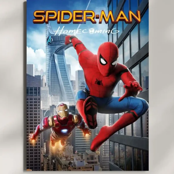 wall mounted spiderman homecoming movie metal poster