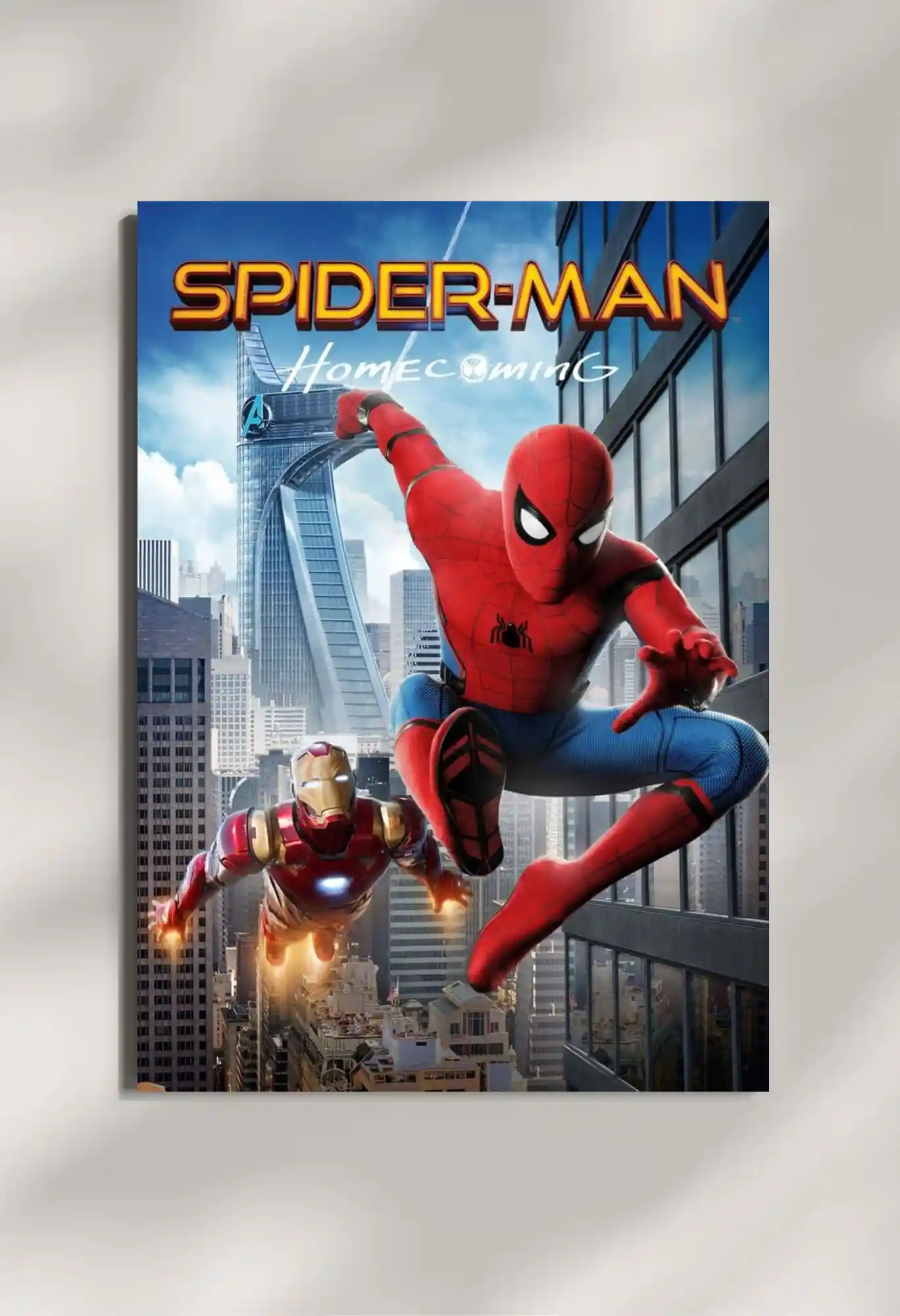 wall mounted spiderman homecoming movie metal poster