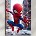 wall mounted spiderman marvel chibi metal poster