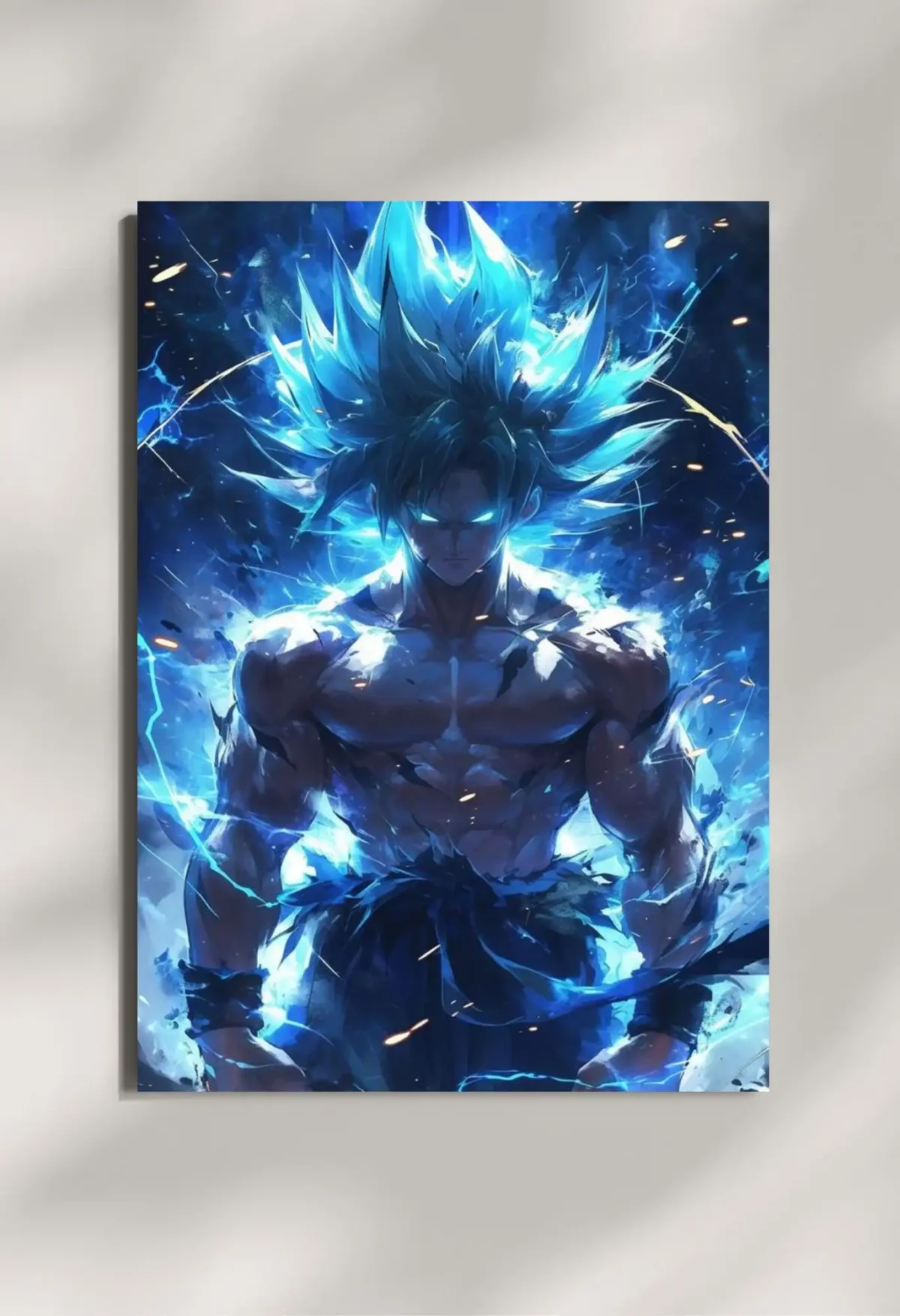 wall mounted super saiyan blue metal poster