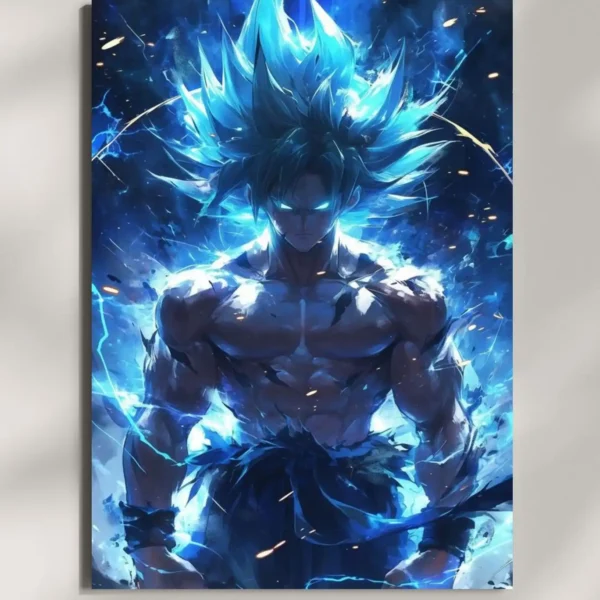 wall mounted super saiyan blue metal poster