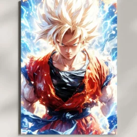 wall mounted super saiyan goku metal poster