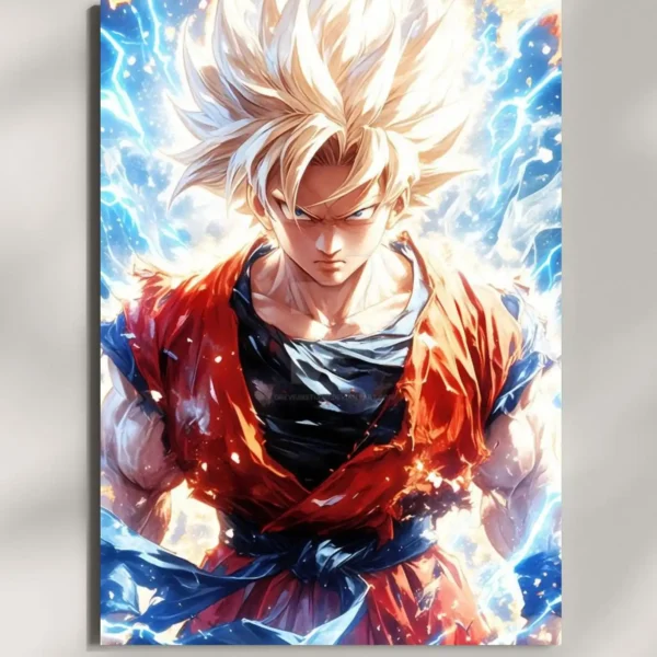 wall mounted super saiyan goku metal poster
