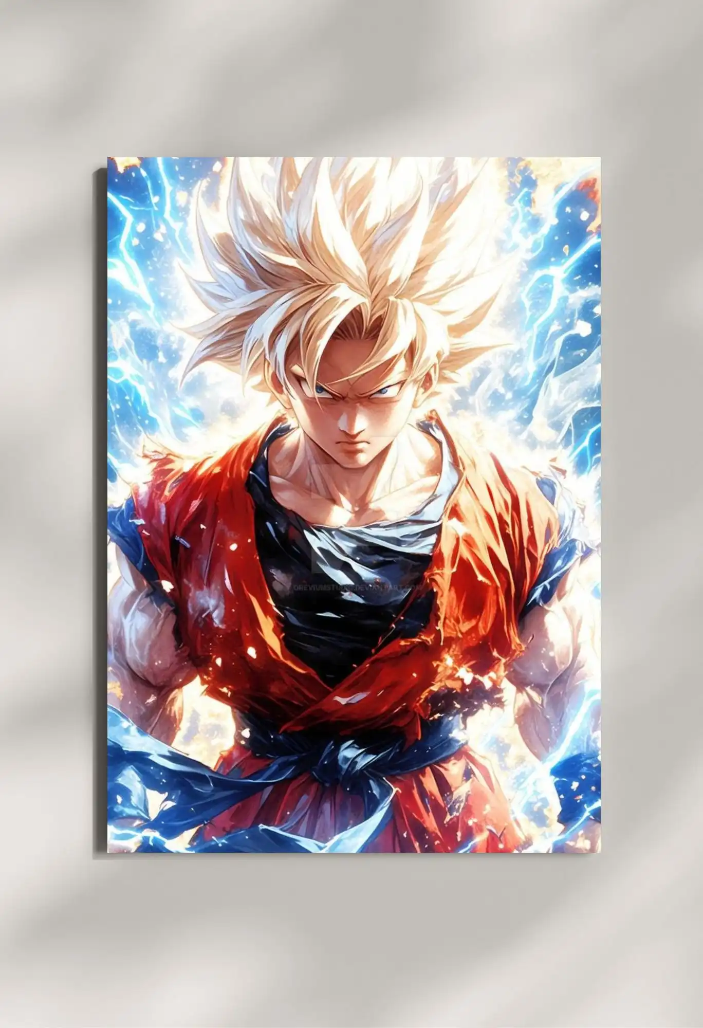 wall mounted super saiyan goku metal poster