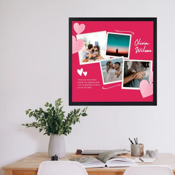 wall mounted sweet heart collage frame