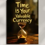 wall mounted time is money quote metal poster