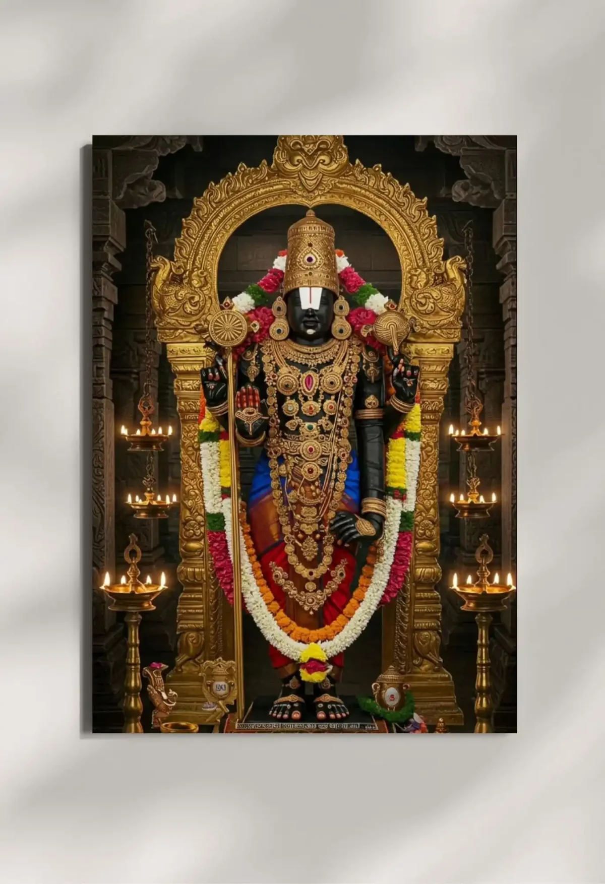 wall mounted tirupati balaji metal poster