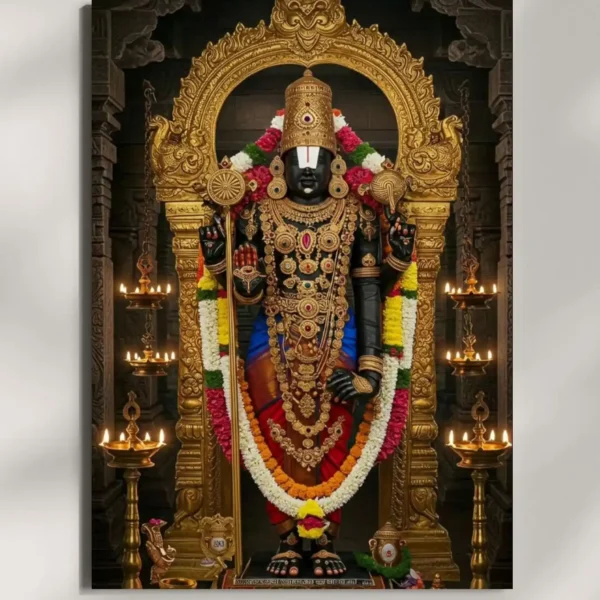 wall mounted tirupati balaji metal poster
