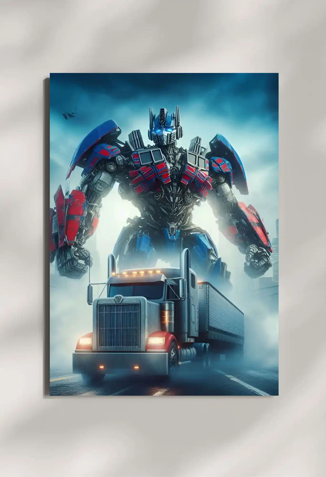 wall mounted transformers optimus prime metal poster