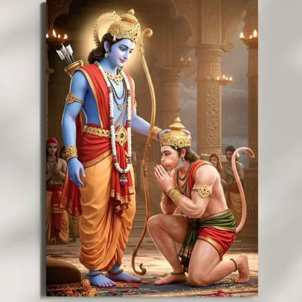 wall mounted vayu putra hanuman metal poster