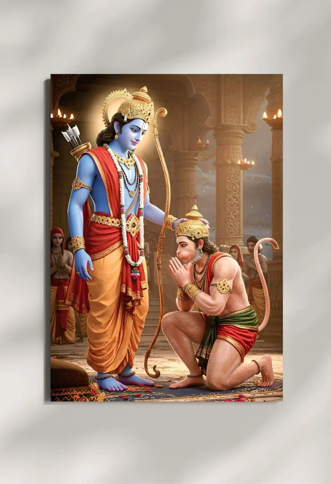 wall mounted vayu putra hanuman metal poster