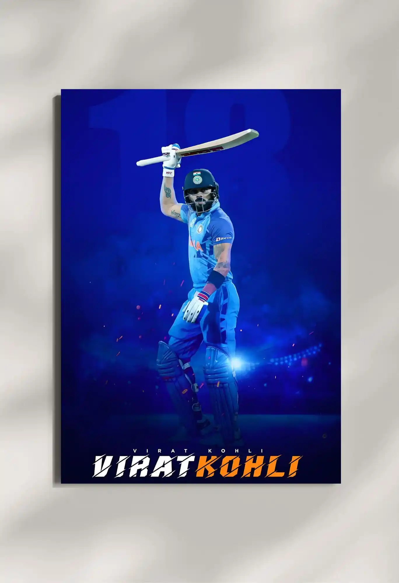 wall mounted virat kohli cricket legend metal poster