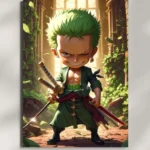 wall mounted zoro chibi style metal poster