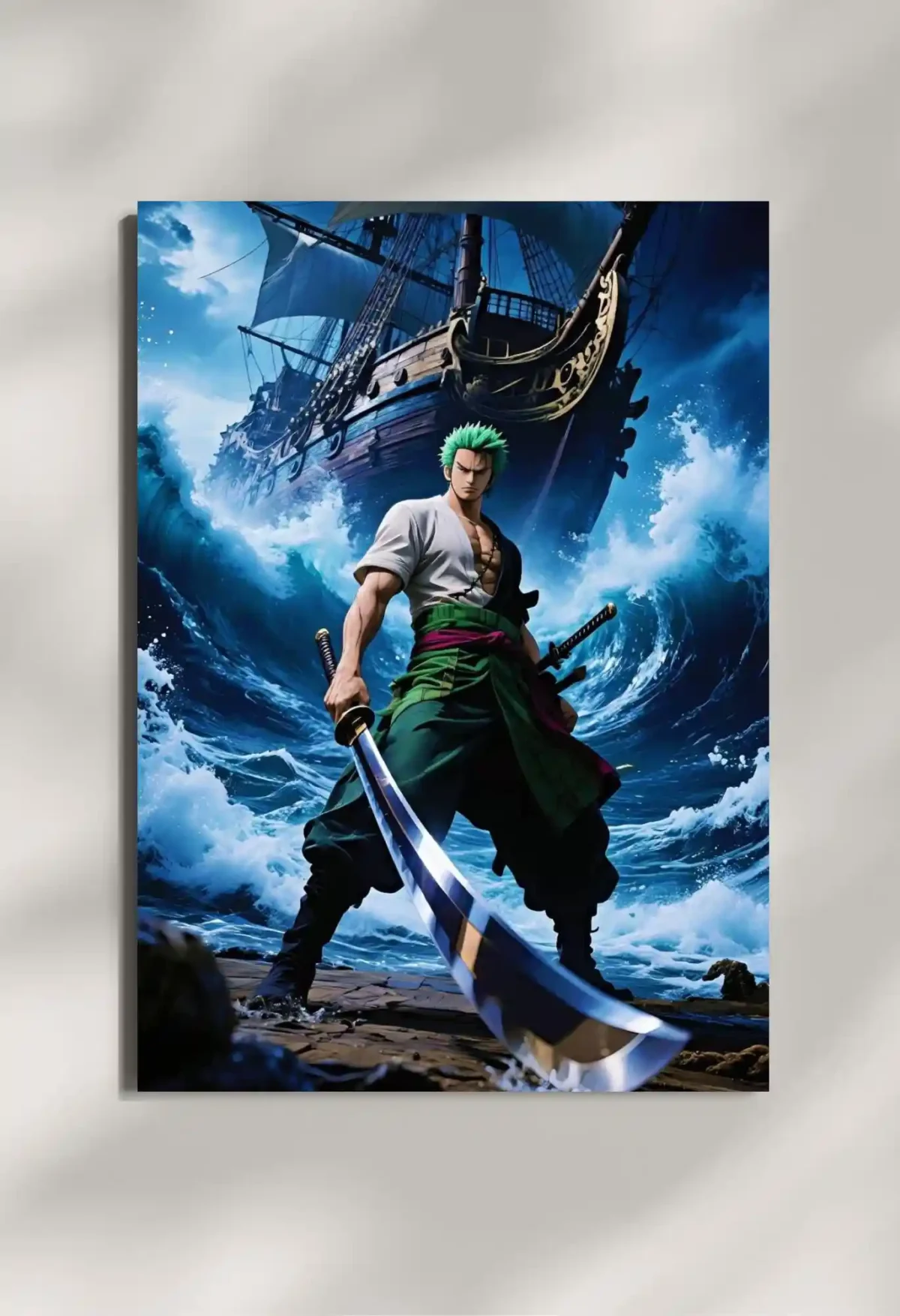 wall mounted zoro ocean warrior metal poster wall mounted zoro ocean warrior metal poster
