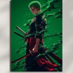 wall mounted zoro swordmaster metal poster