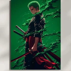 wall mounted zoro swordmaster metal poster