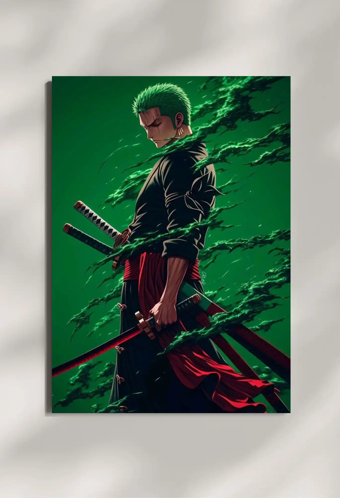 wall mounted zoro swordmaster metal poster