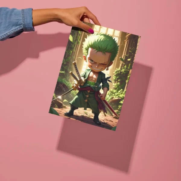 zoro chibi style metal poster preview