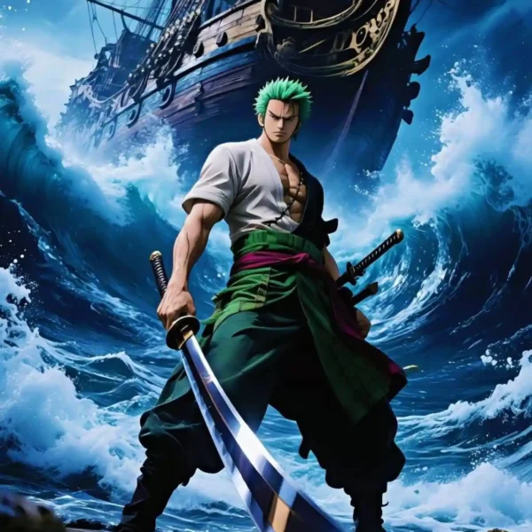 zoro ocean warrior metal poster