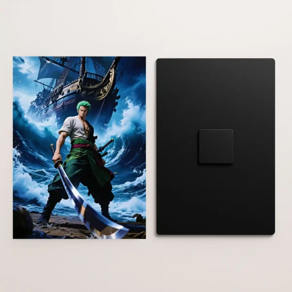 zoro ocean warrior metal poster front and back preview