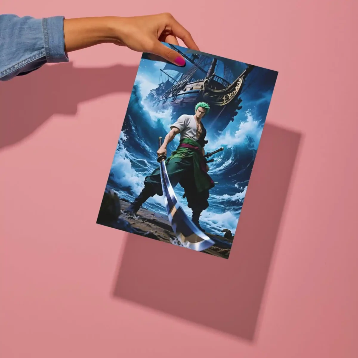 zoro ocean warrior metal poster preview