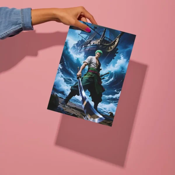 zoro ocean warrior metal poster preview