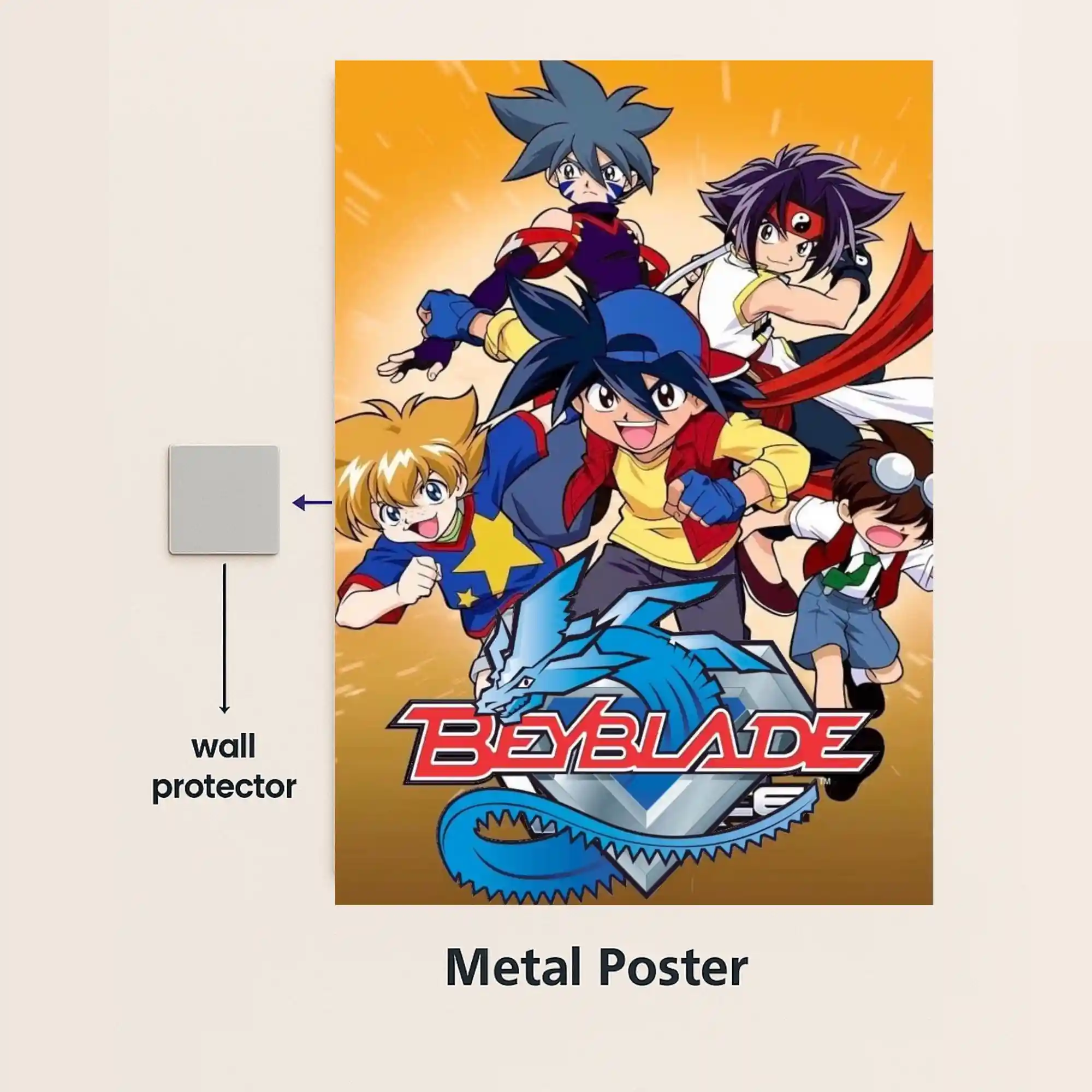 beyblade metal poster with wall protector