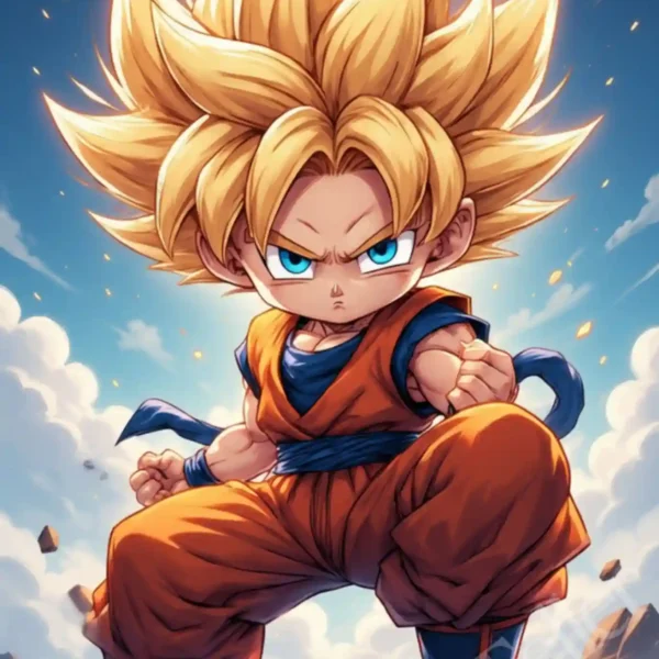 goku chibi metal poster