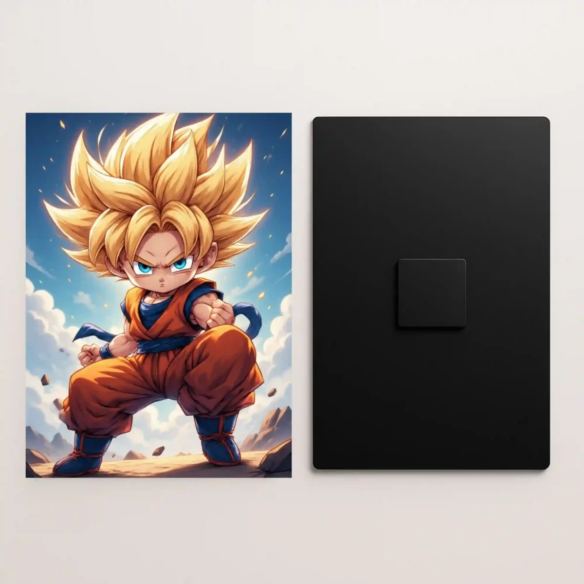 goku chibi metal poster front and back preview