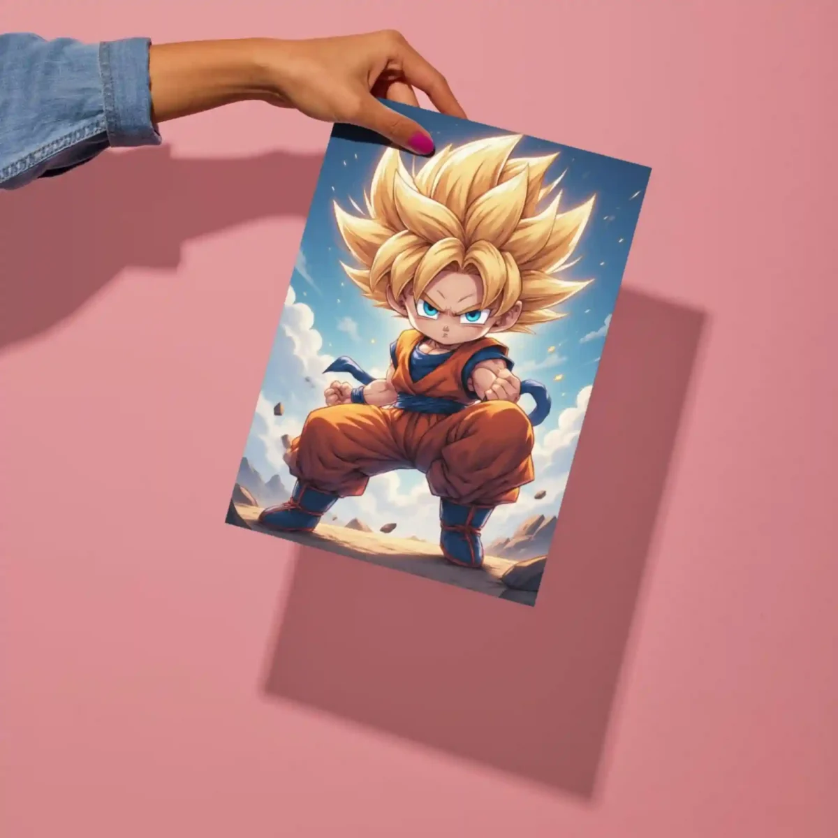 goku chibi metal poster preview