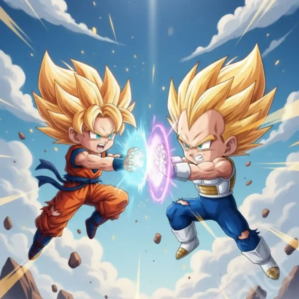 goku x vegeta metal poster