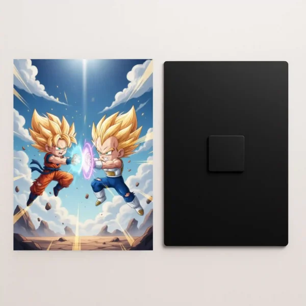 goku x vegeta metal poster front and back preview