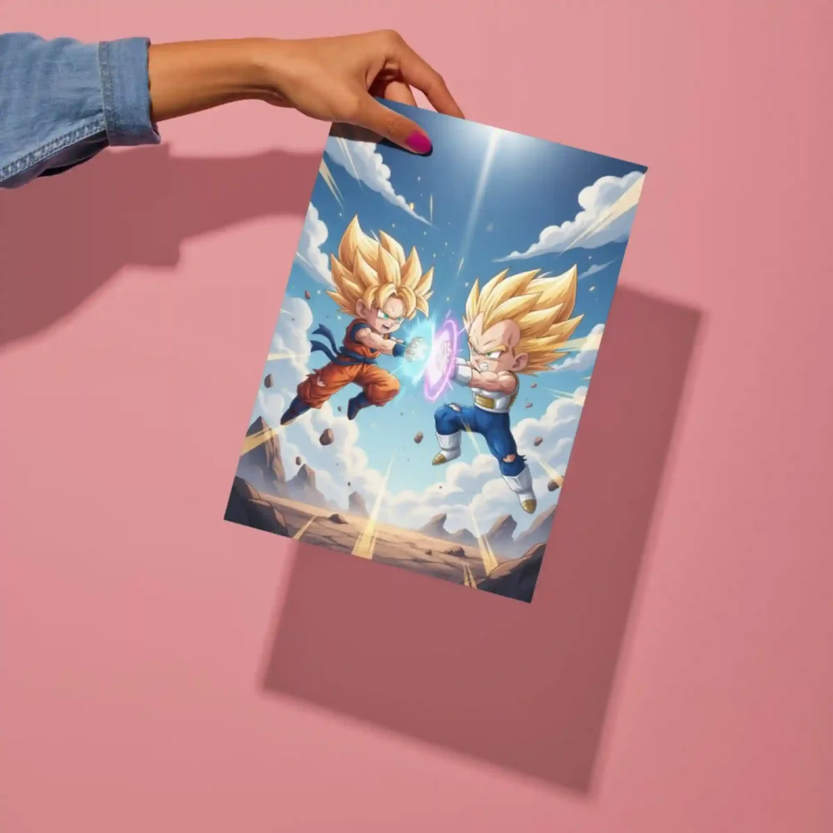 goku x vegeta metal poster preview