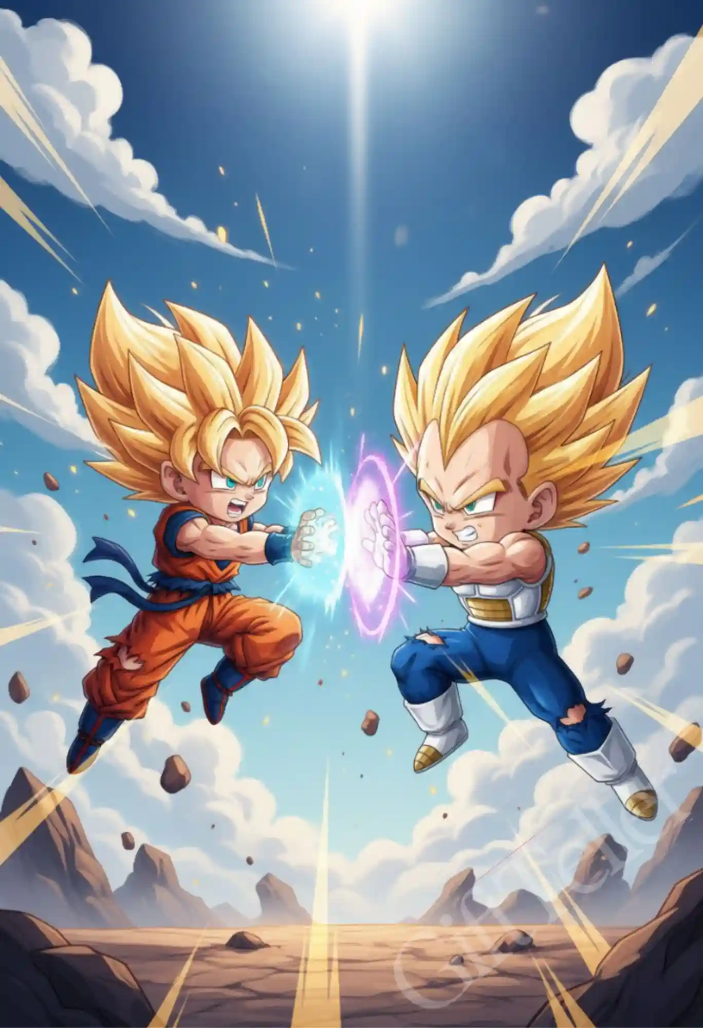 goku x vegeta metal poster