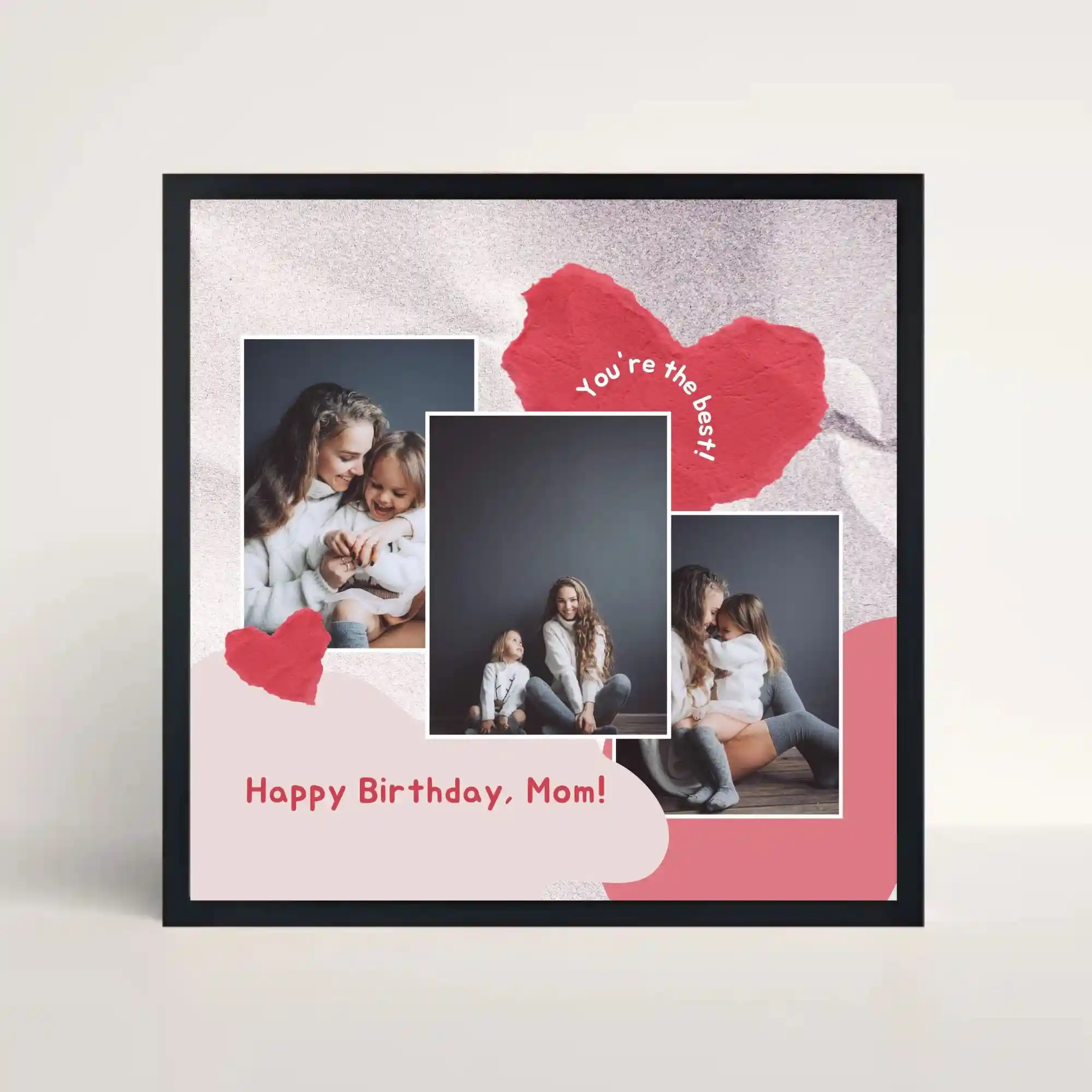 happy birthday mom photo frame front view