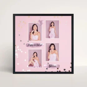happy birthday photo frame front view