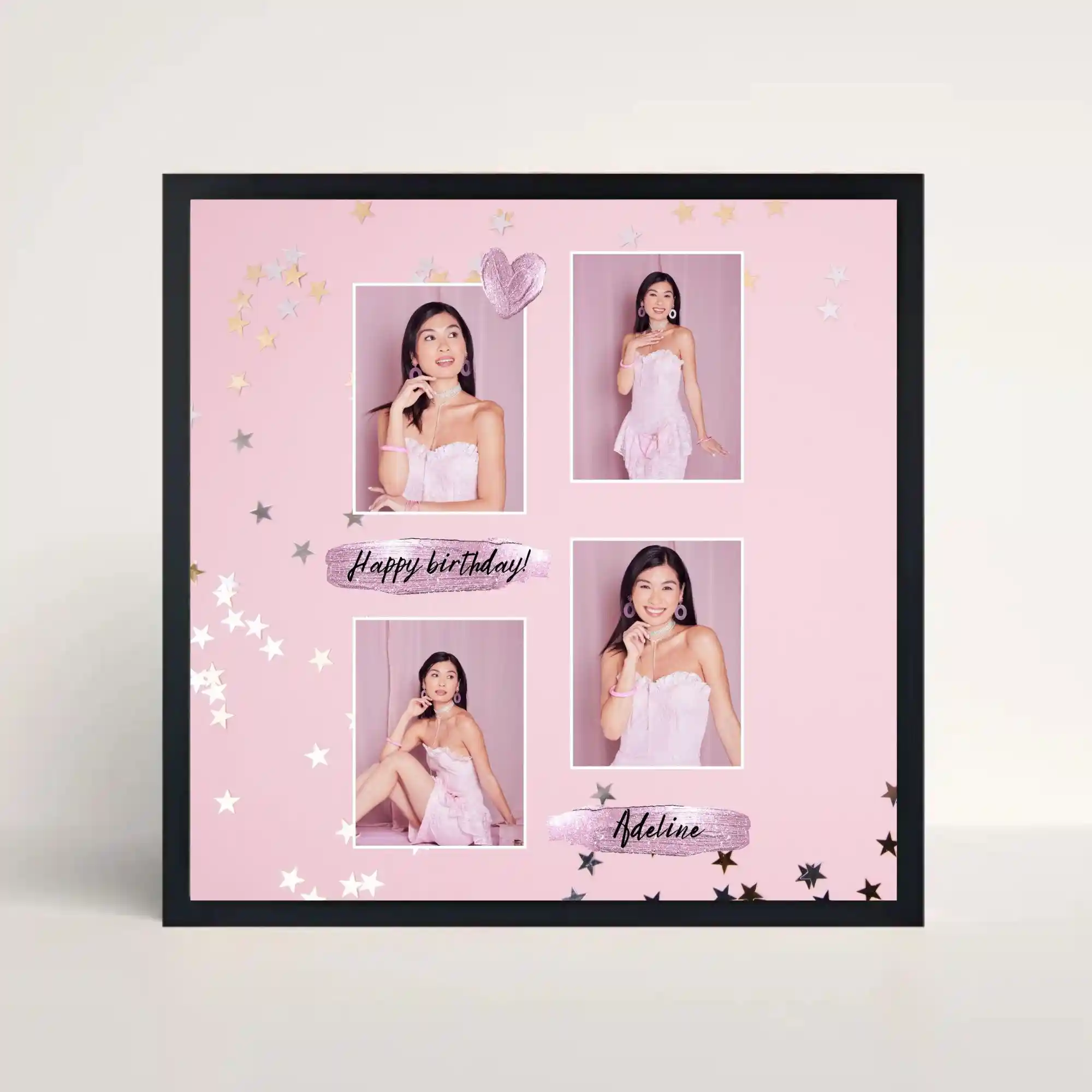 happy birthday photo frame front view