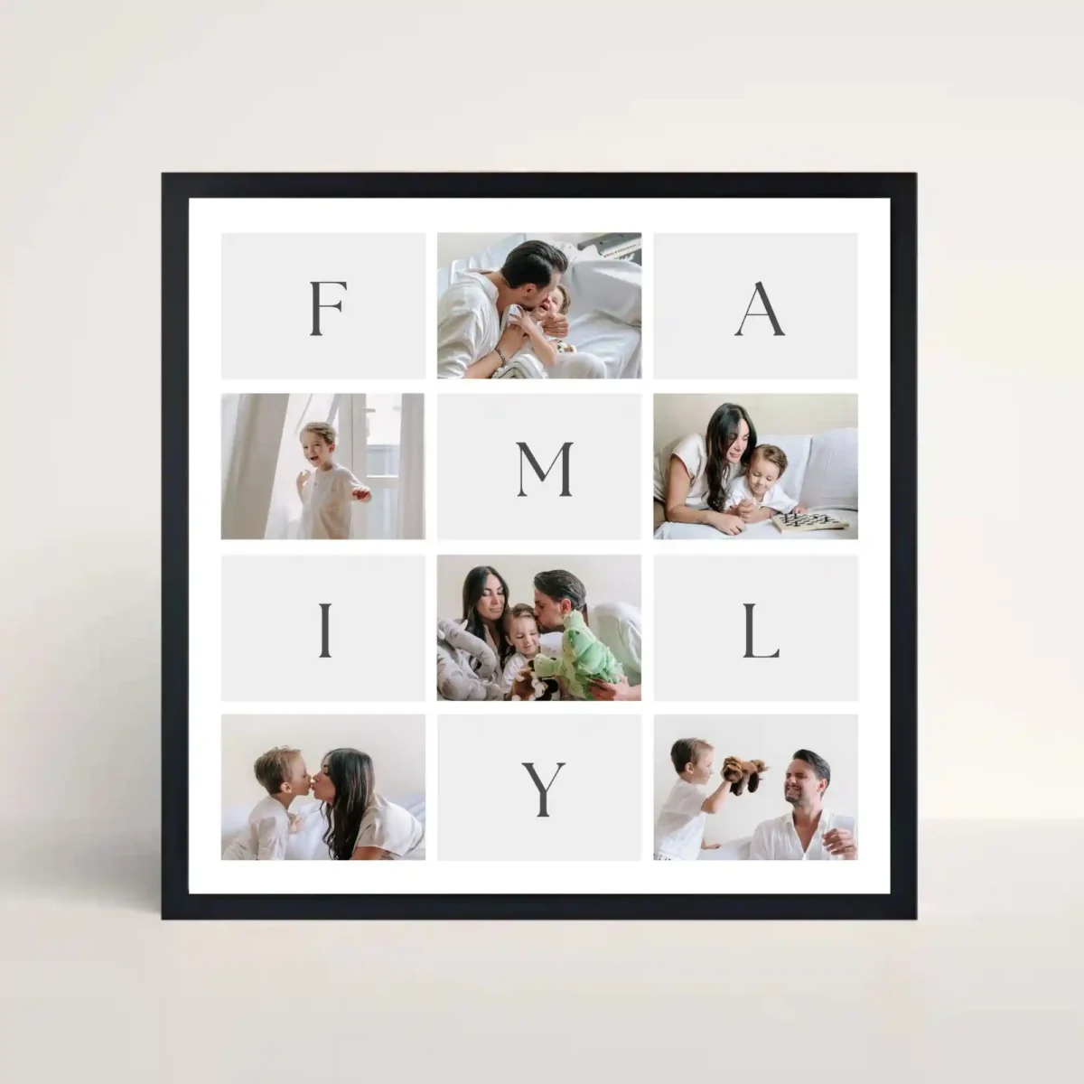 happy family photo frame front view