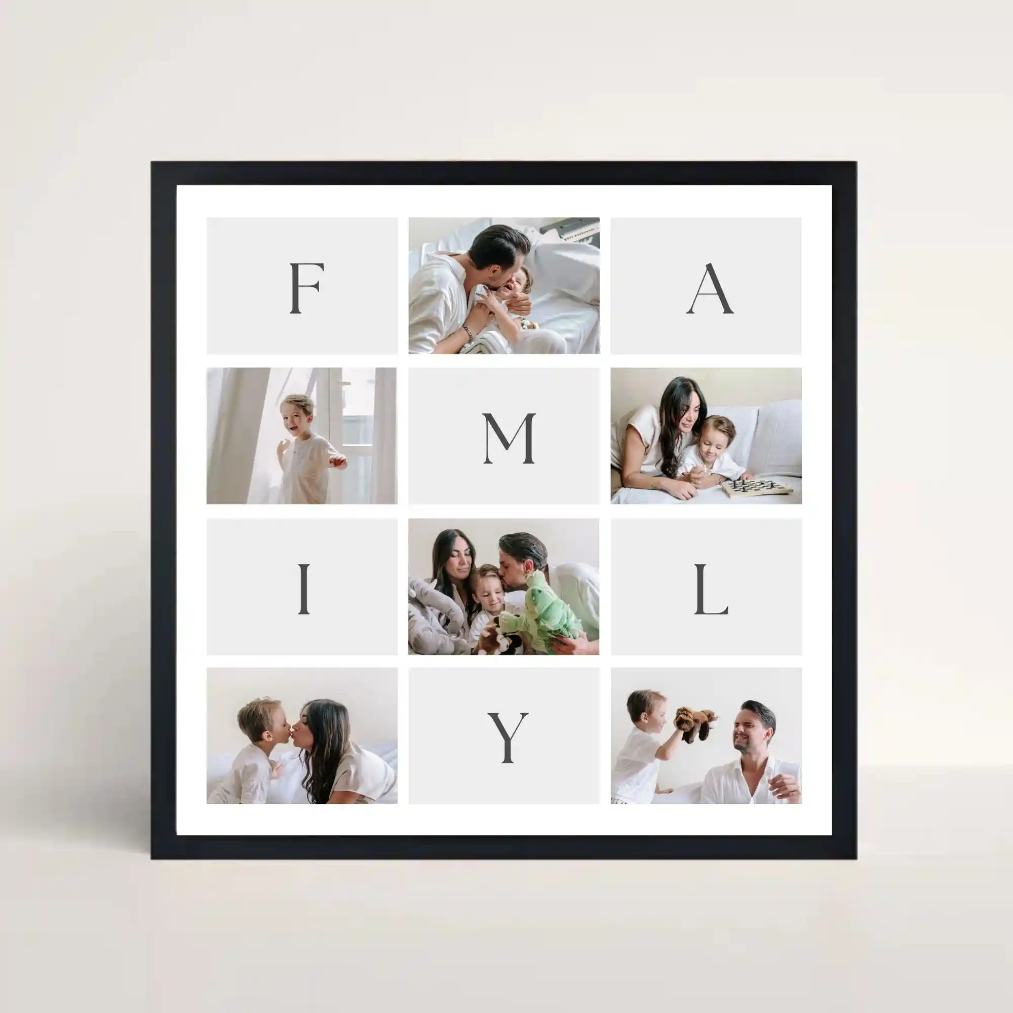 happy family photo frame front view
