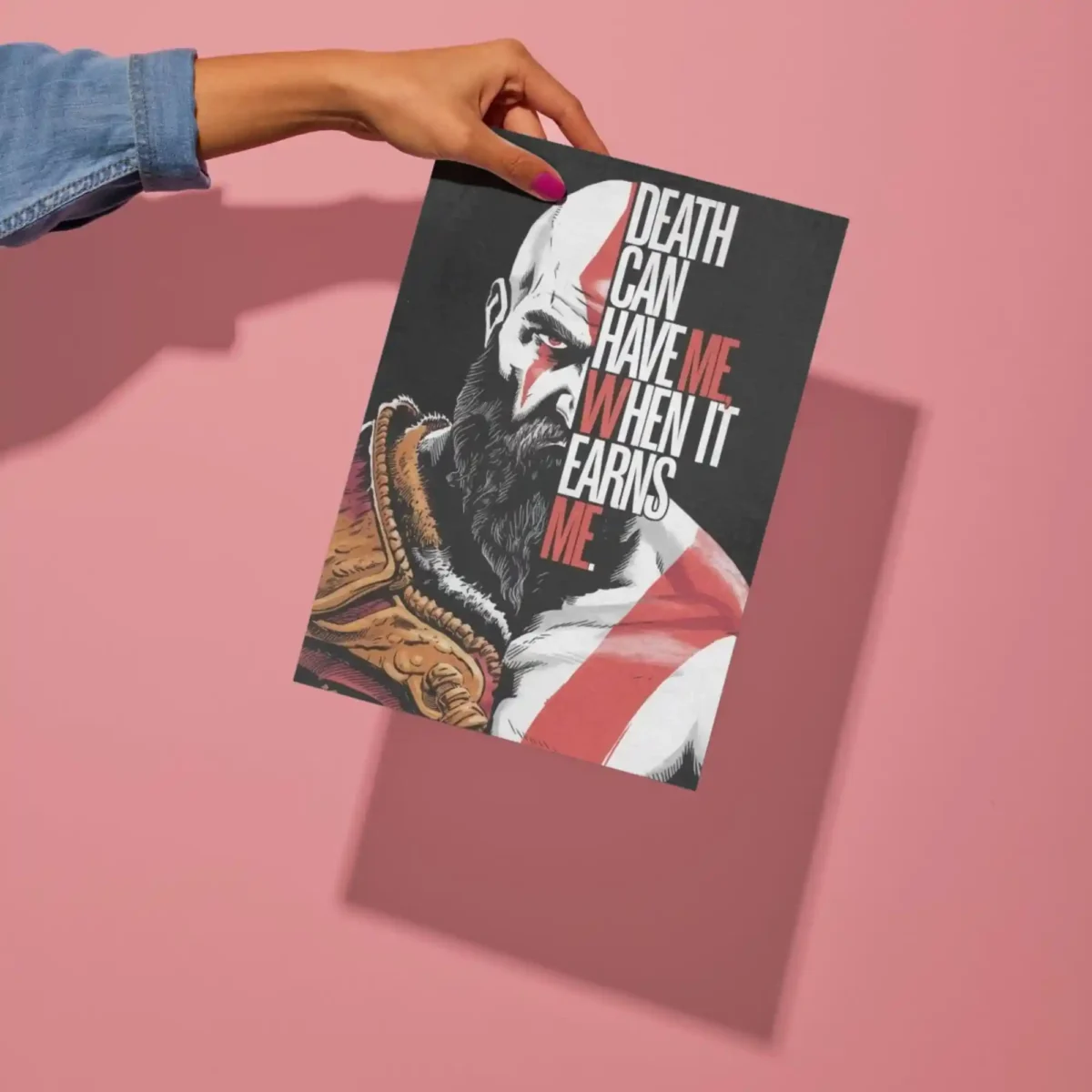 kratos god of war quote metal poster preview