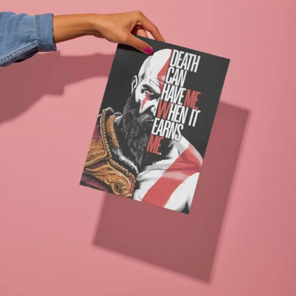 kratos god of war quote metal poster preview