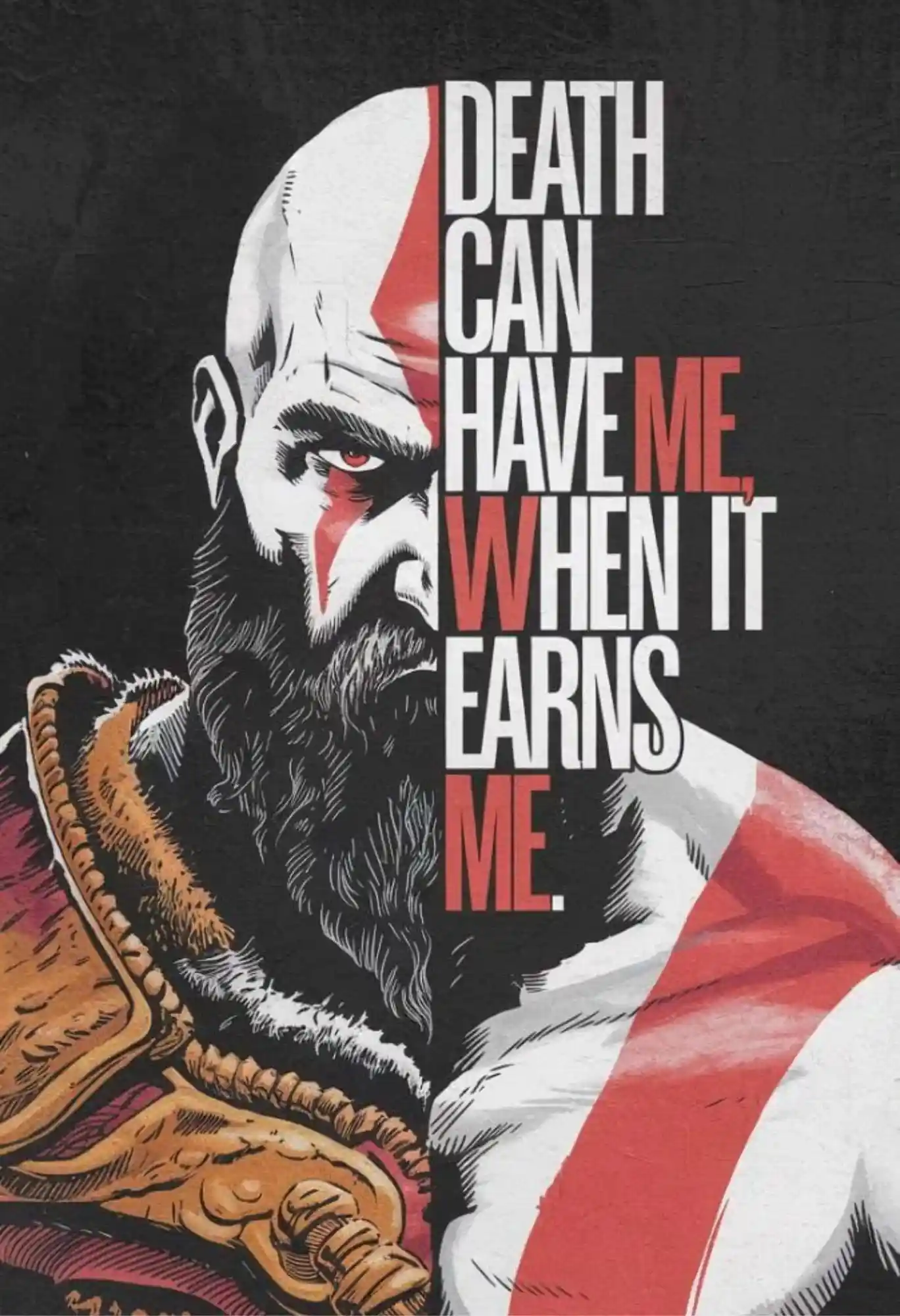 kratos god of war quote metal poster