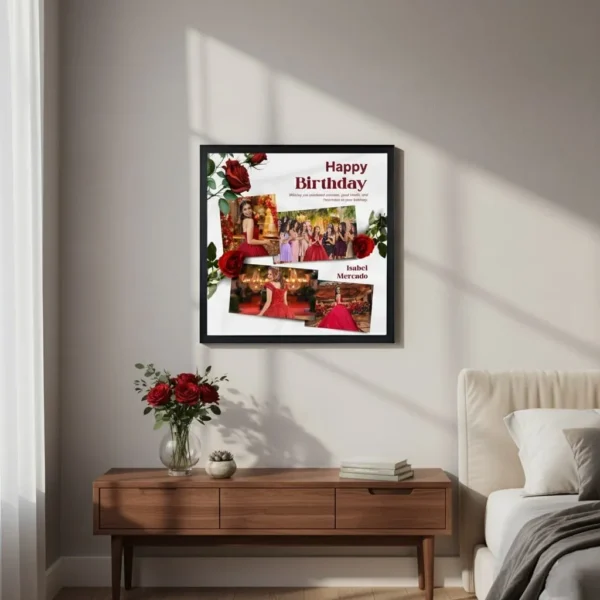 wall mounted birthday wishes photo frame