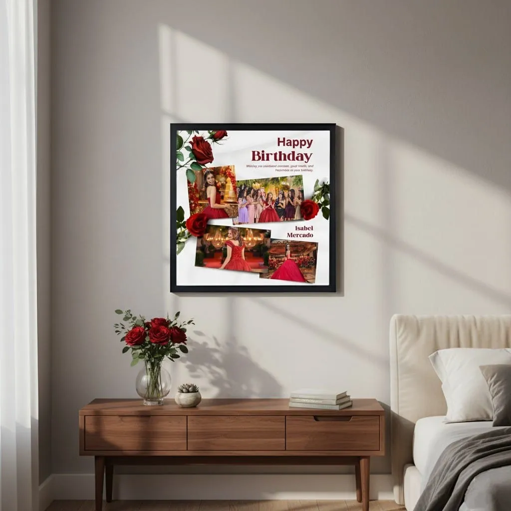 wall mounted birthday wishes photo frame