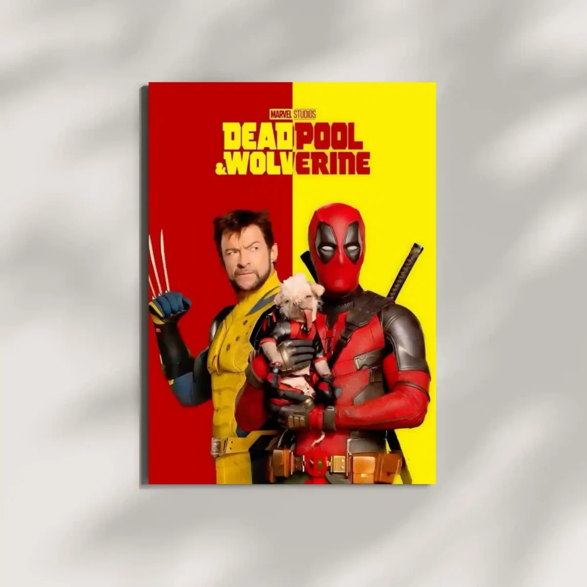 wall mounted deadpool vs wolverine poster