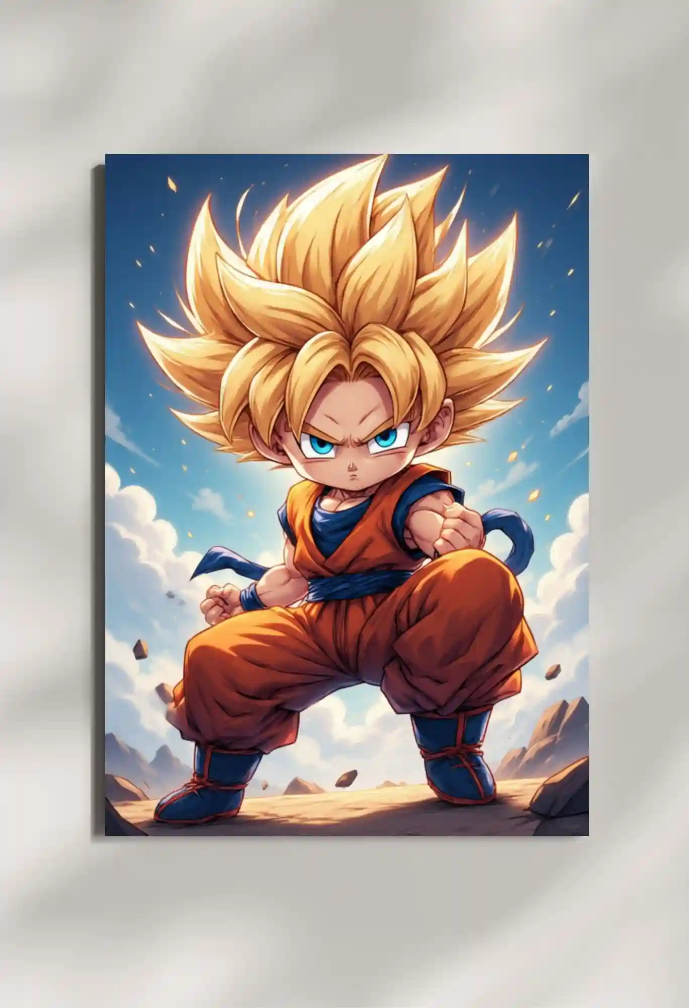 wall mounted goku chibi metal poster
